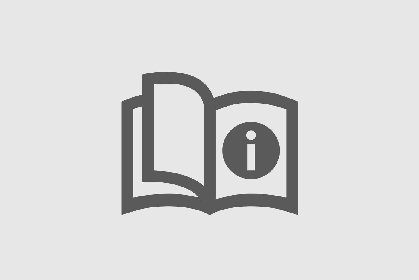 Icône d'information dans un livre ouvert