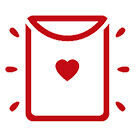 Enveloppe rouge avec un symbole de cœur pour exprimer l'amour.