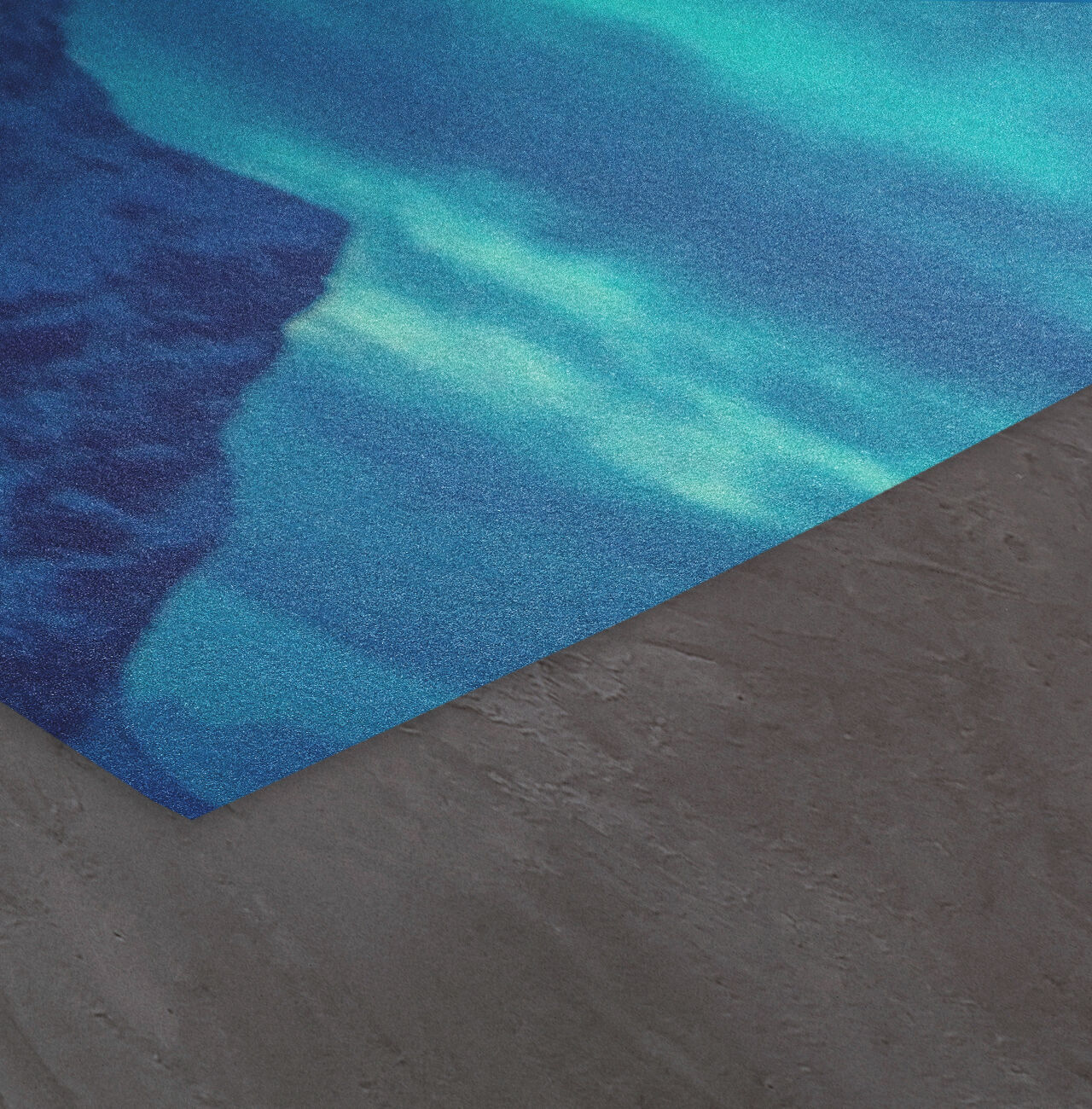 Sol avec une surface bleue et un bord gris