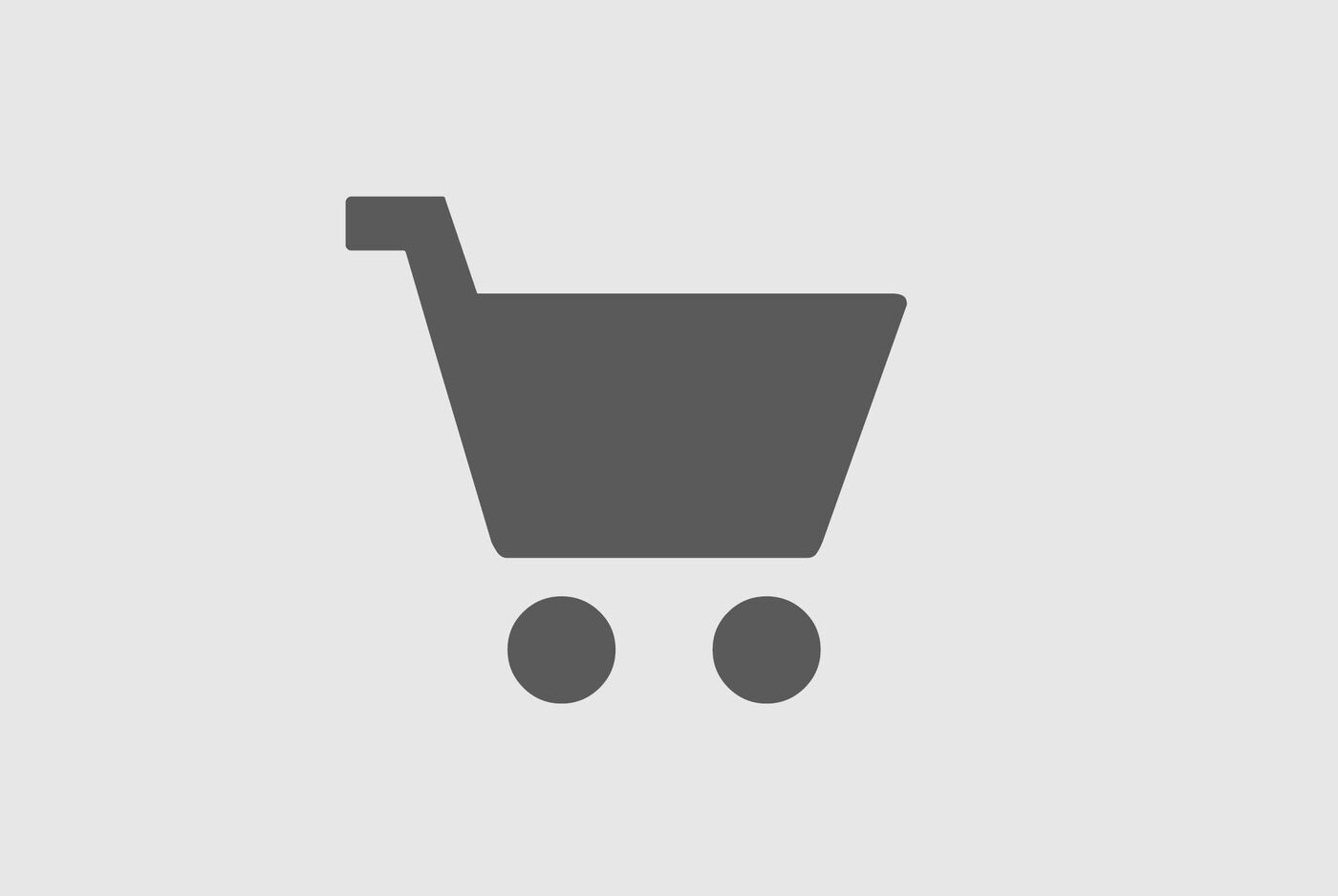 Icône de panier d'achat grise sur fond clair