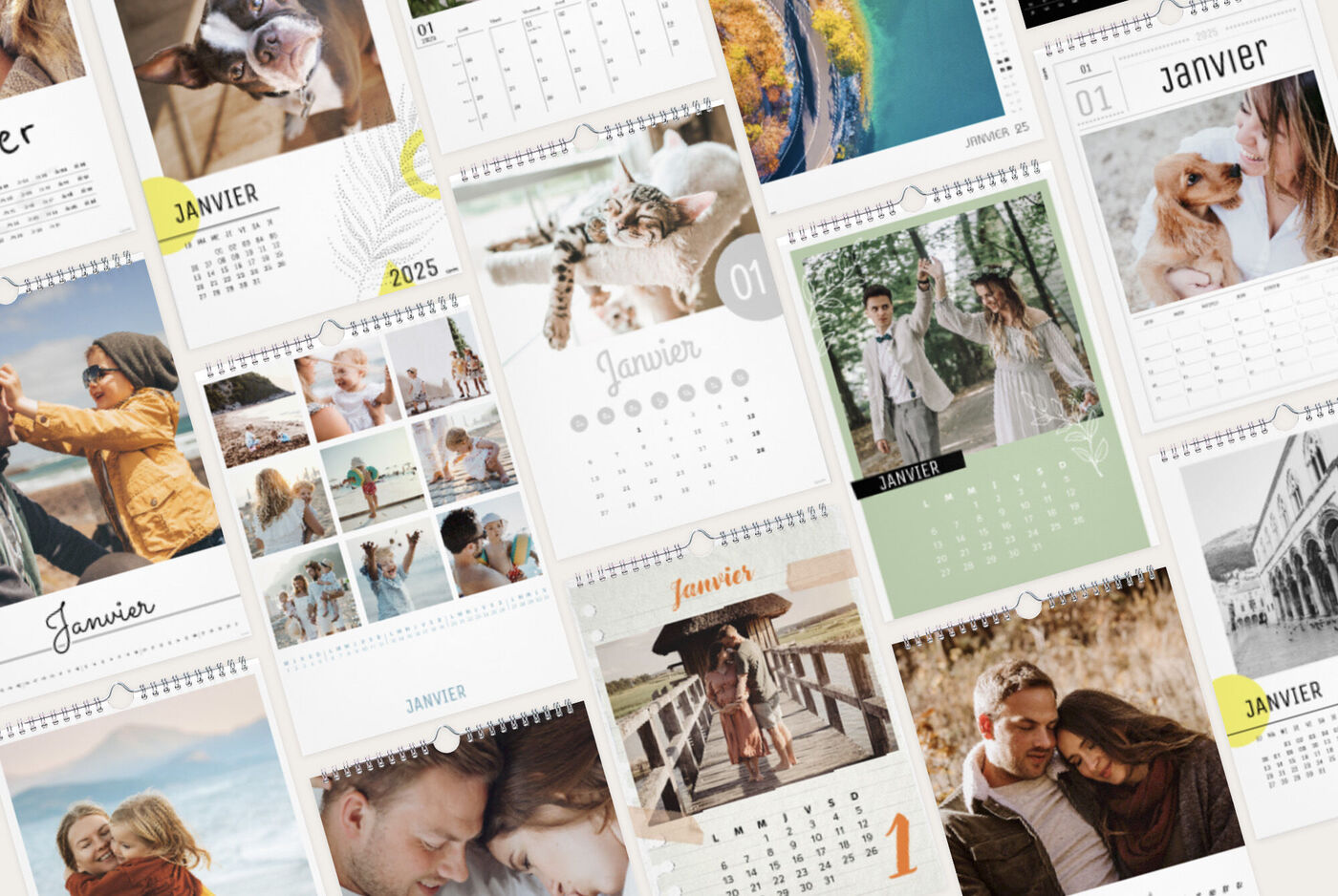 Plusieurs modèles de calendriers photo
