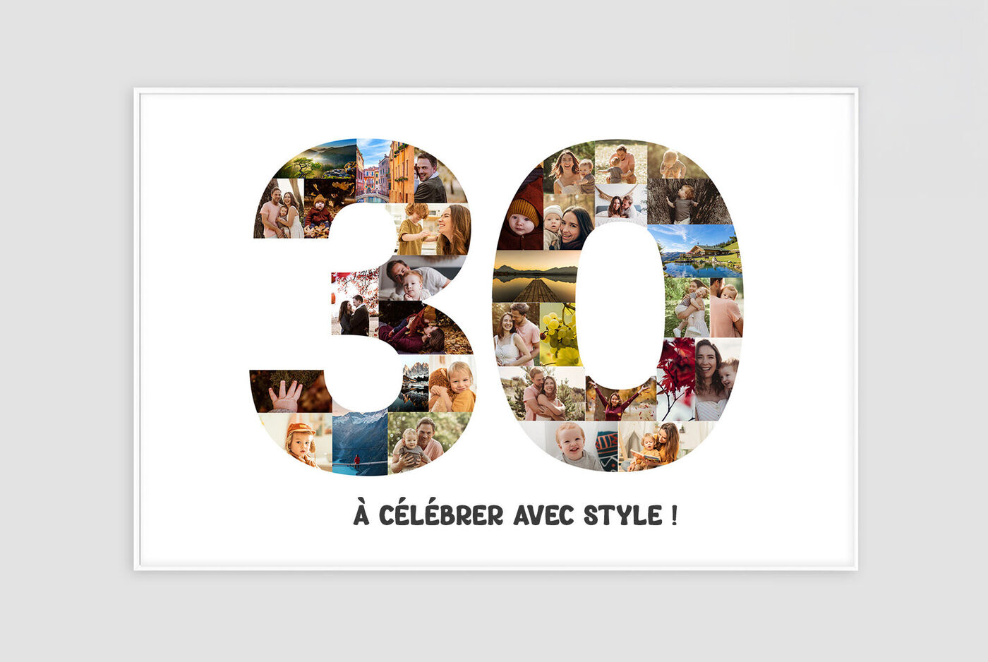 Cadre photo personnalisé pour fêter les 30 ans d'une personne
