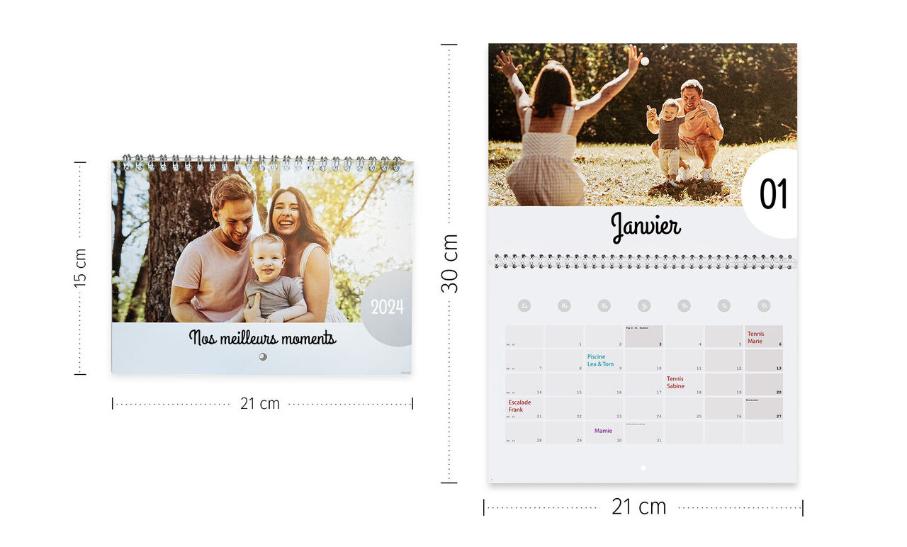 Un calendrier photo montre des moments inoubliables d'une famille en plein air