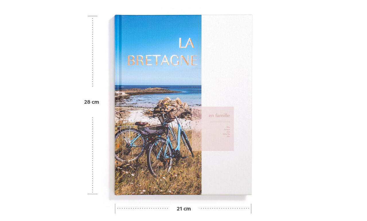 Livre photo portrait avec une photo de vacances aux dimensions 21 x 28 cm